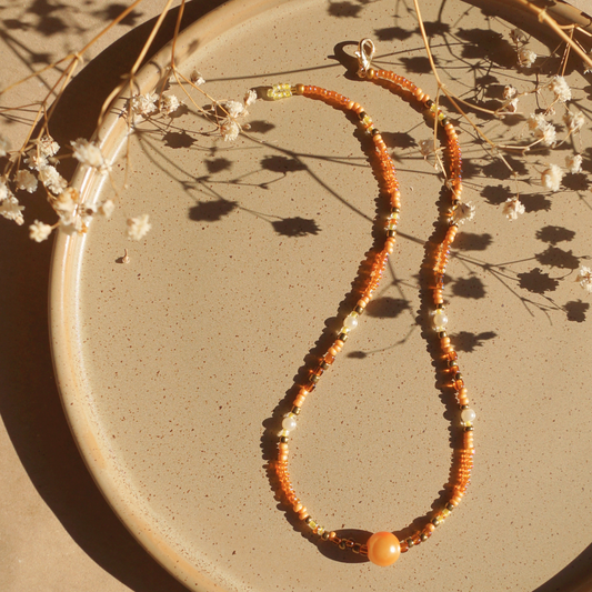 Honey Glow Beaded Necklace