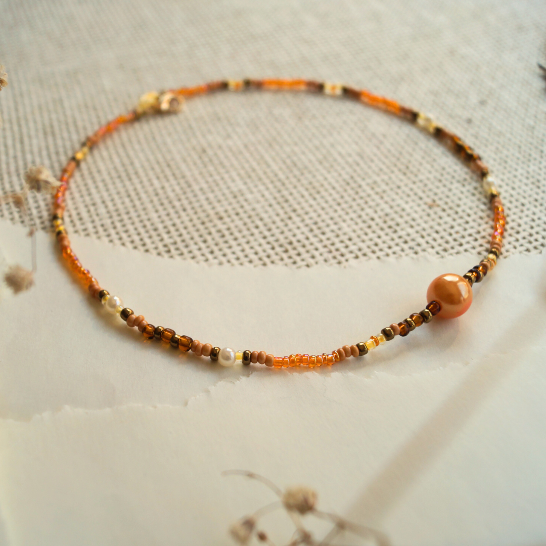 Honey Glow Beaded Necklace