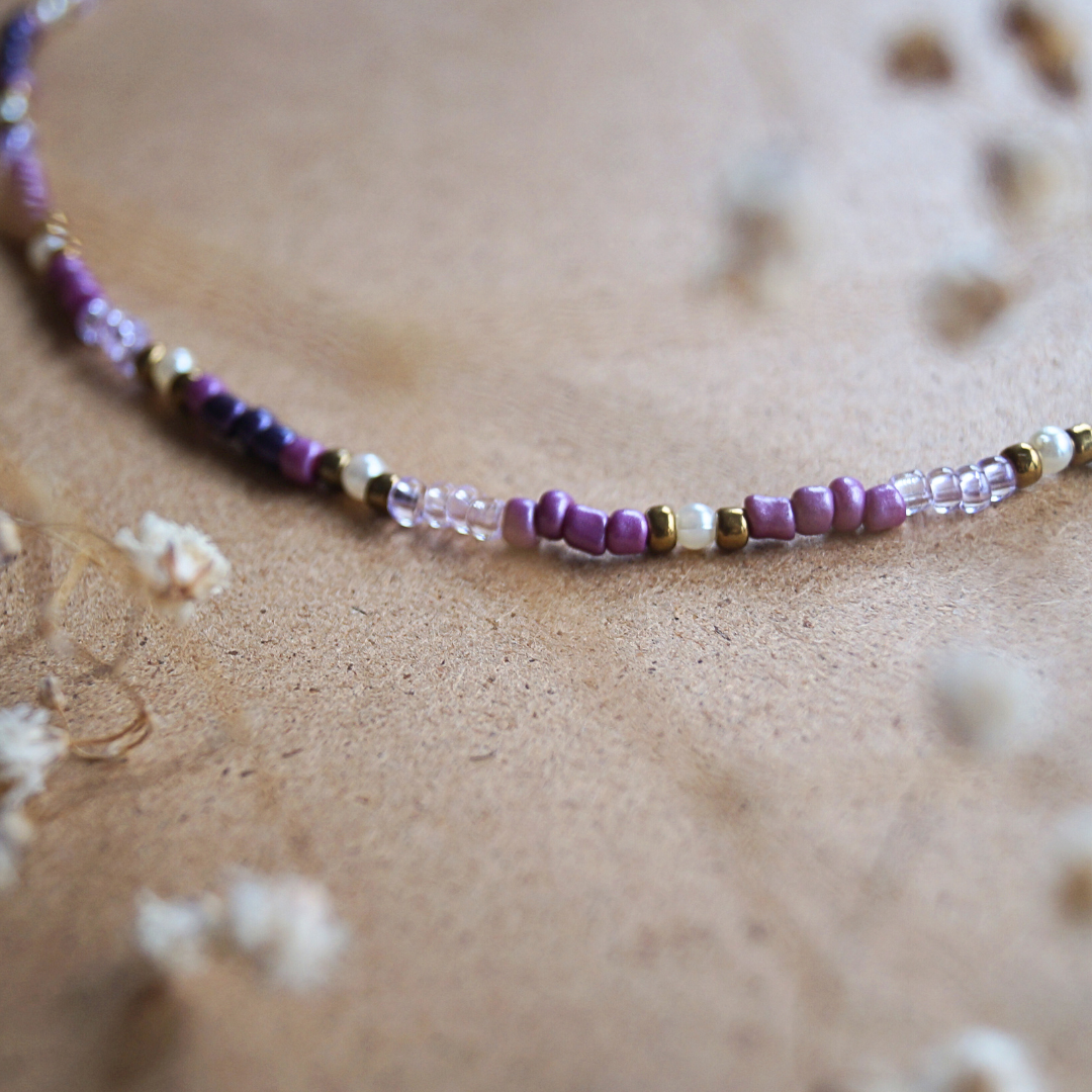 Iris Bloom Beaded Necklace